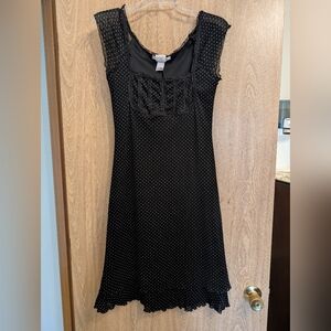 Elegant Black Polka Dot Dress